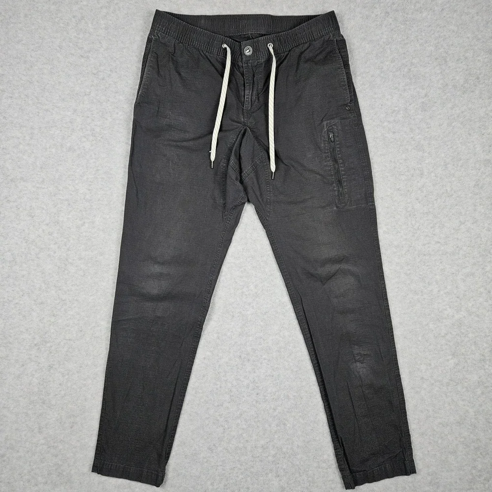 Vuori Men's Large Gray Black Ripstop Climber Pants Jogger Hiking Activewear V412